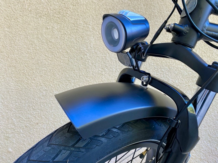 Headlight mounted on Rad Mini e-bike
