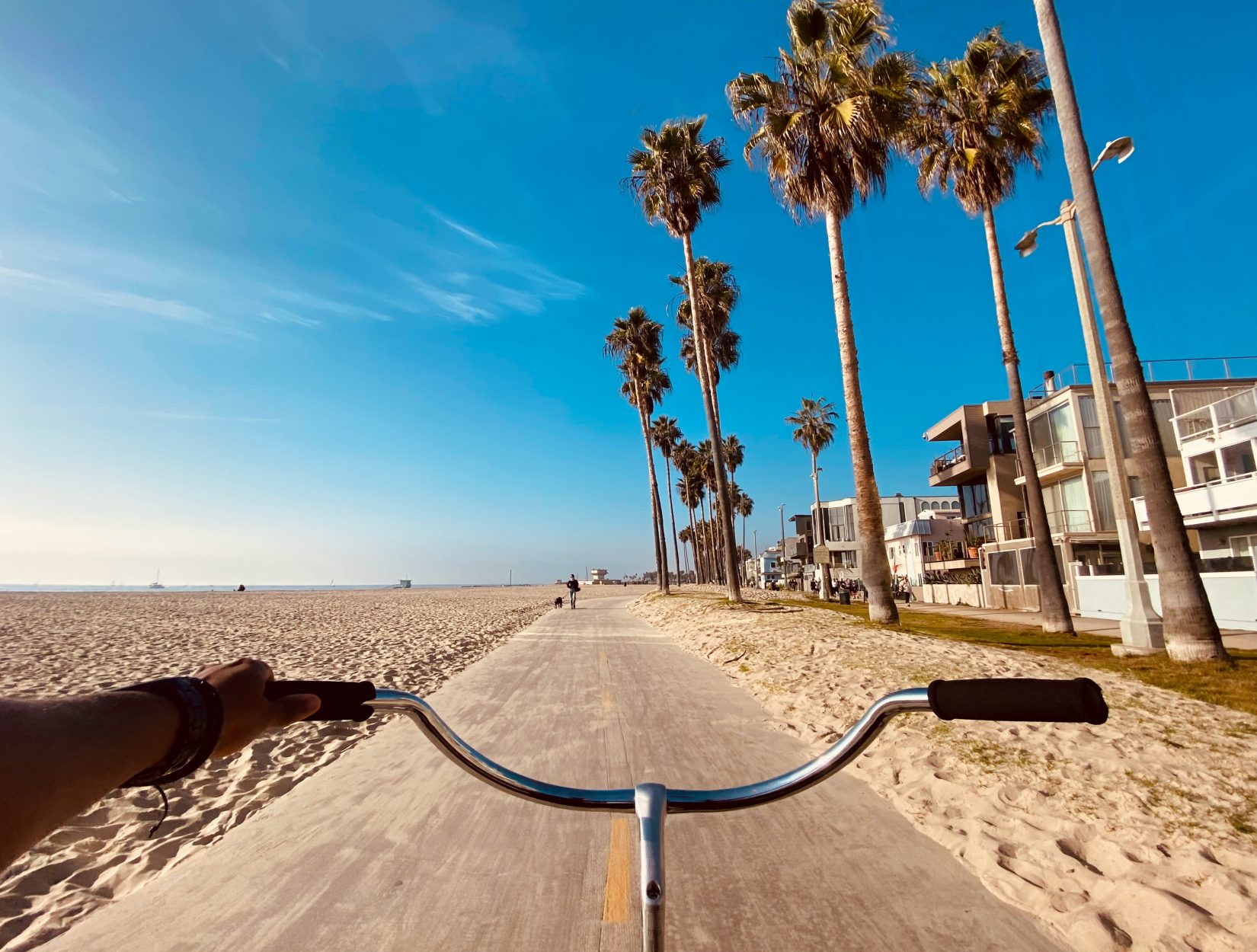 E-bike on the Strand bike path in Los Angeles, California