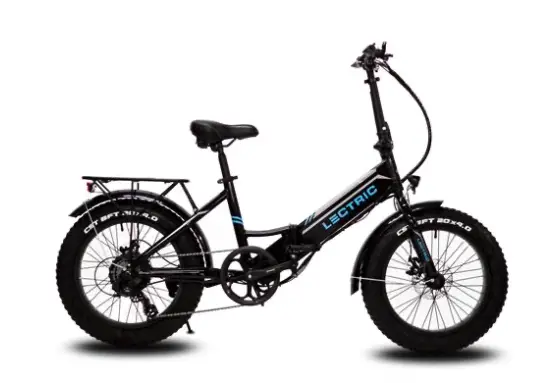 Black, step-thru, foldable e-bike from Lectric