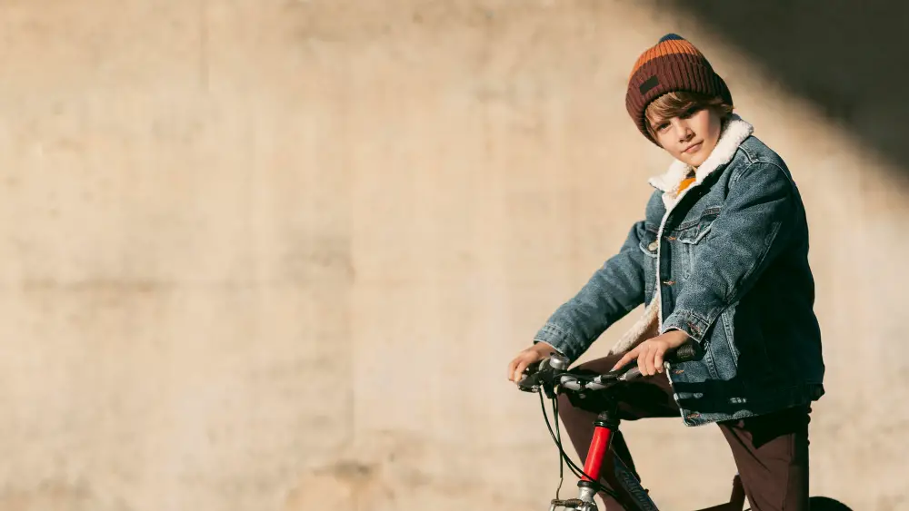 Boy on electric bike