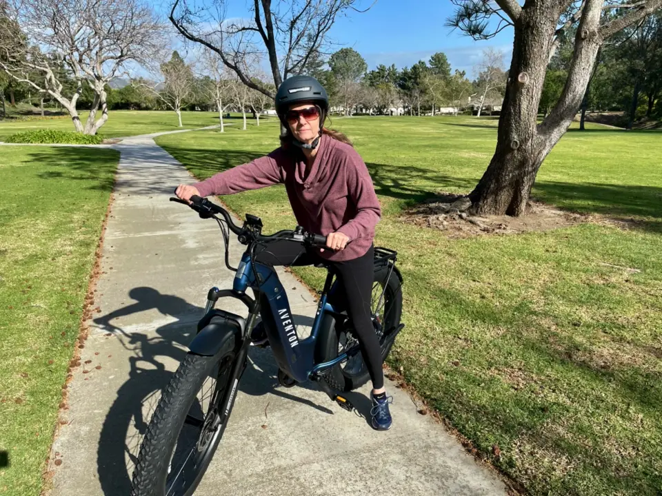 Woman on fat tire electric bike