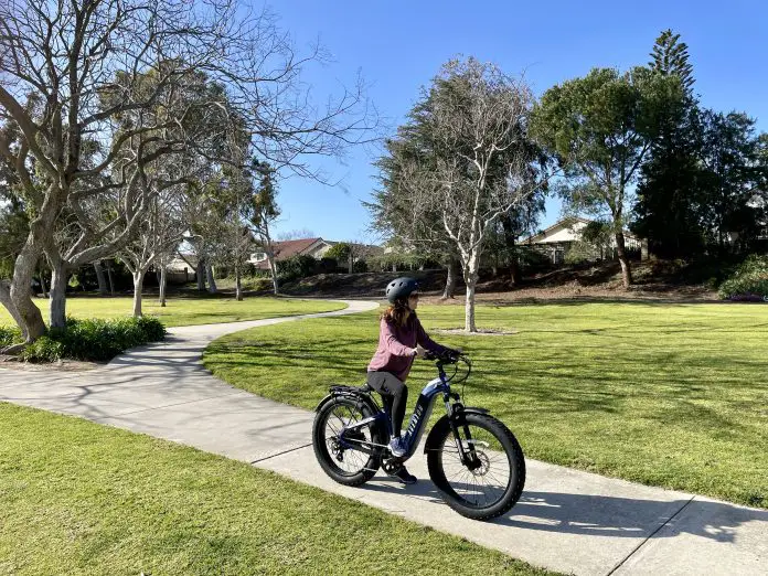 woman on fat tire e-bike