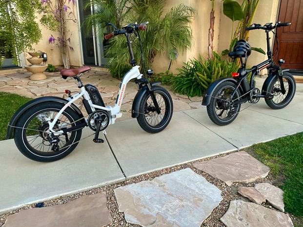 white and black Hybrid E-Bikes with Wide Tires