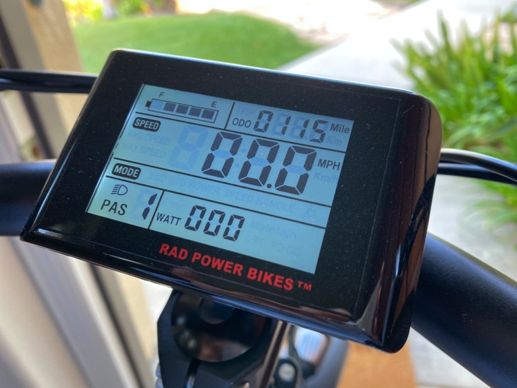 electric bike controller showing battery level