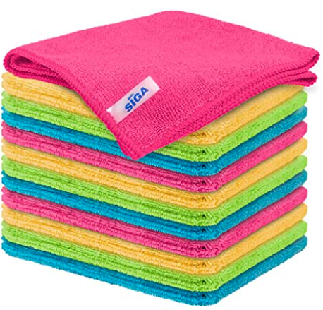 Multi-colored cleaning cloths good for e-bikes