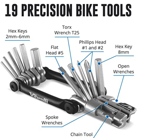 All the tools included in a bike multitool