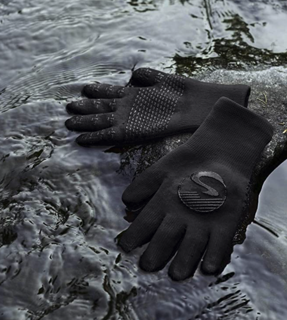 Black waterproof bike riding gloves