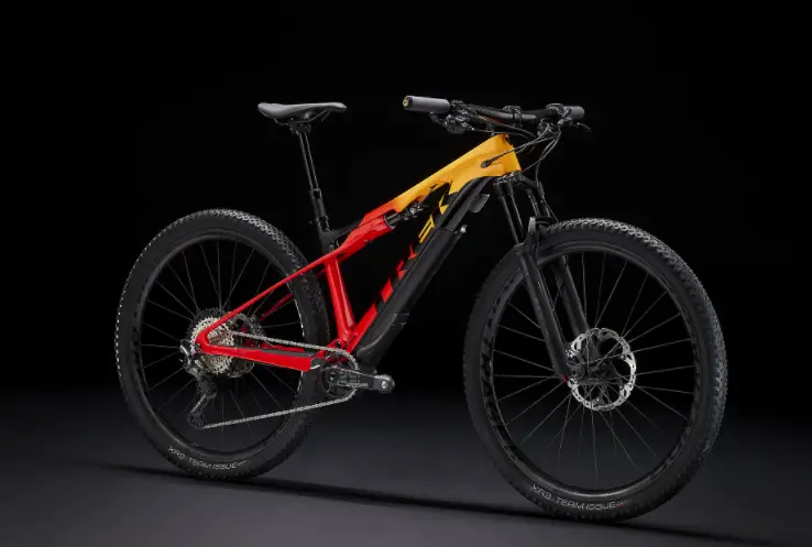 Black with red and yellow E-Caliber 9.8 XT electric bike