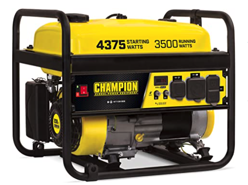 Black and yellow Champion Power Equipment 3500W RV Generator