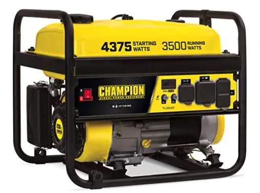 Black and yellow Champion Power Equipment 3500W RV Generator