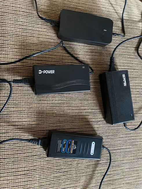 4 different battery chargers