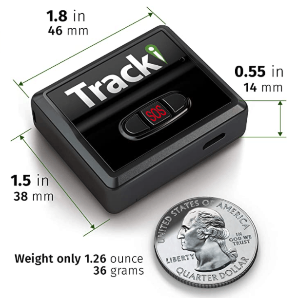 Tracki Mini Realtime GPS Tracker is slightly bigger than a quarter