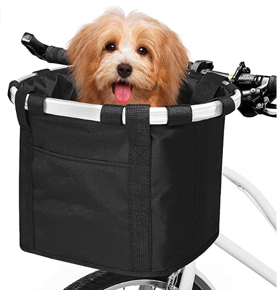Take your small dog on your electric bike with this Small Dog Bike Basket
