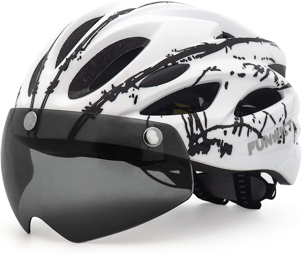 Bike Helmet with Detachable Visor & LED Rear Light
