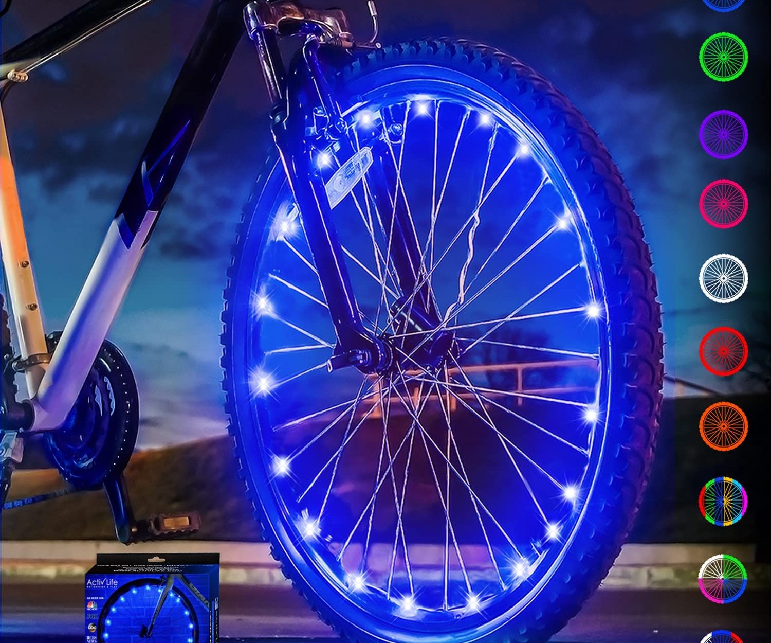 LED Bike Wheel Lights with Batteries Included