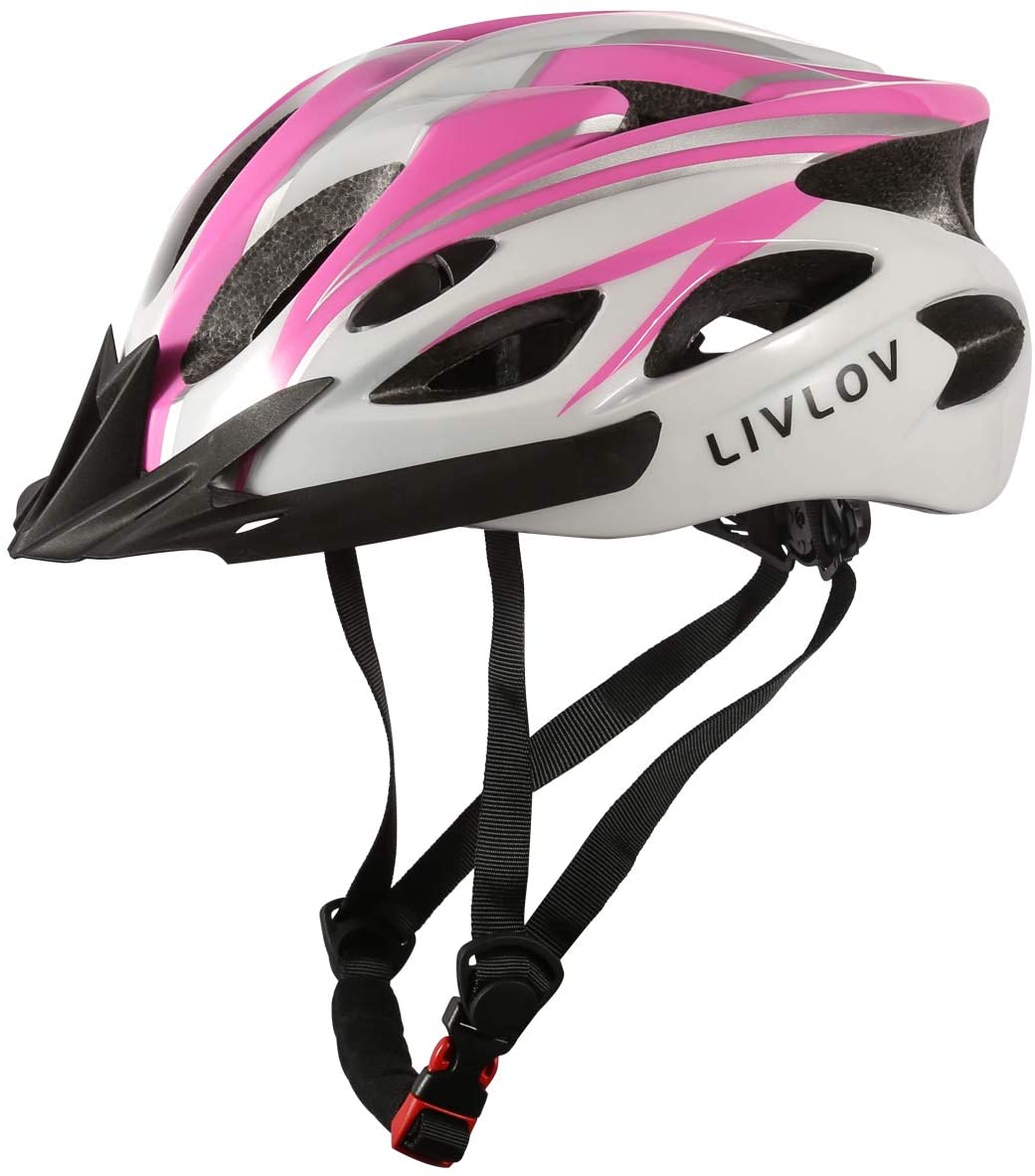 LIVLOV Adult Cycling Bike Helmet with Detachable Visor & Pads