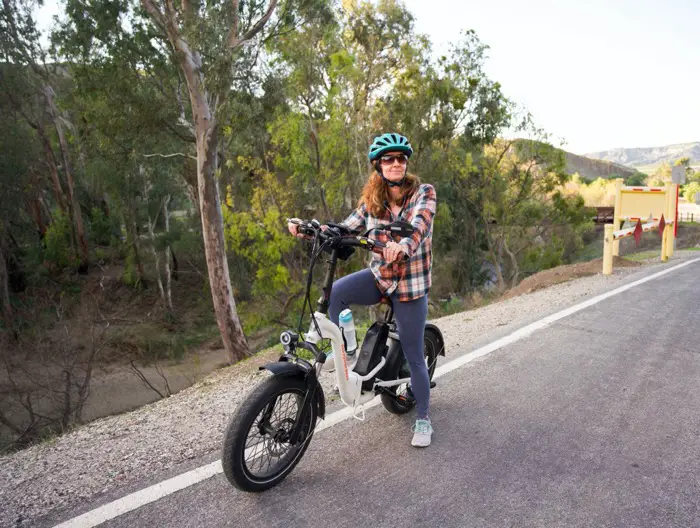 Woman Riding Electric Bike RadMini