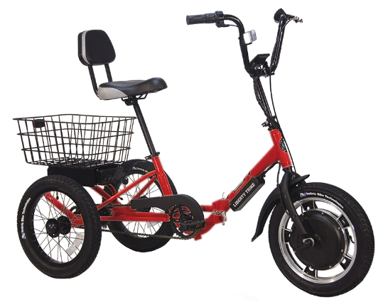 Red Liberty Trike with rear basket