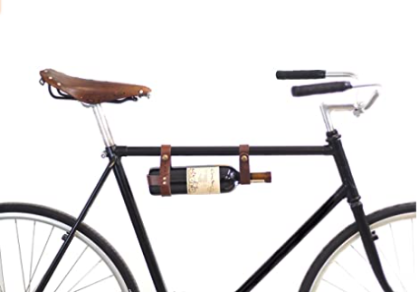 Bicycle Wine Rack hanging from bike