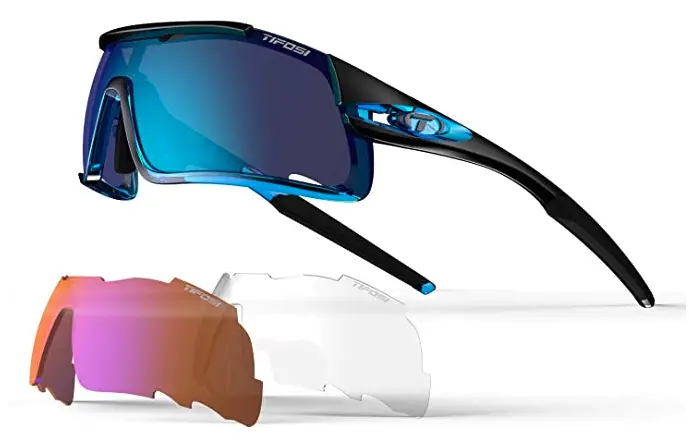 Three-lense glasses with 2 colors and non polarized lense