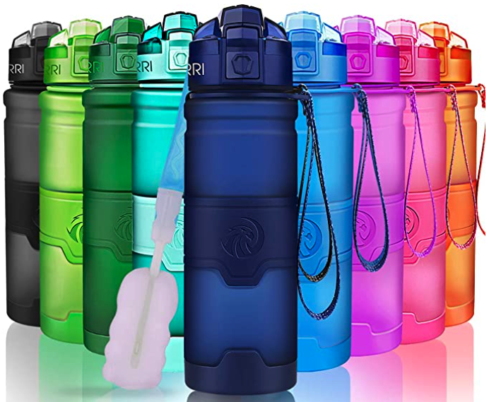 ZORRI Sports Water Bottle in multiple bright colors