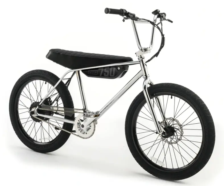 Chrome Looking Zooz Ultra Urban 750 Electric BMX Bike