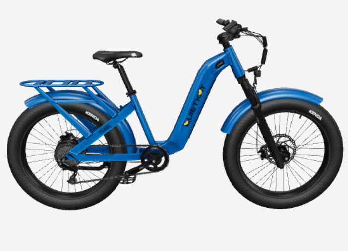 Blue urban style e-bike from QuietKat