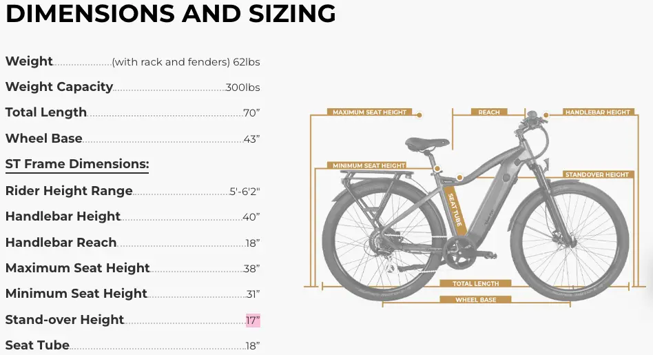 Dimensions and Size measurements for the 700 Series Step-Through