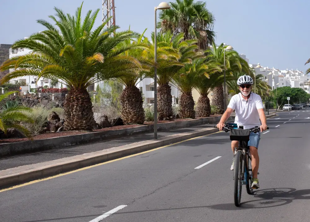 Senior Man Riding Electric Bike