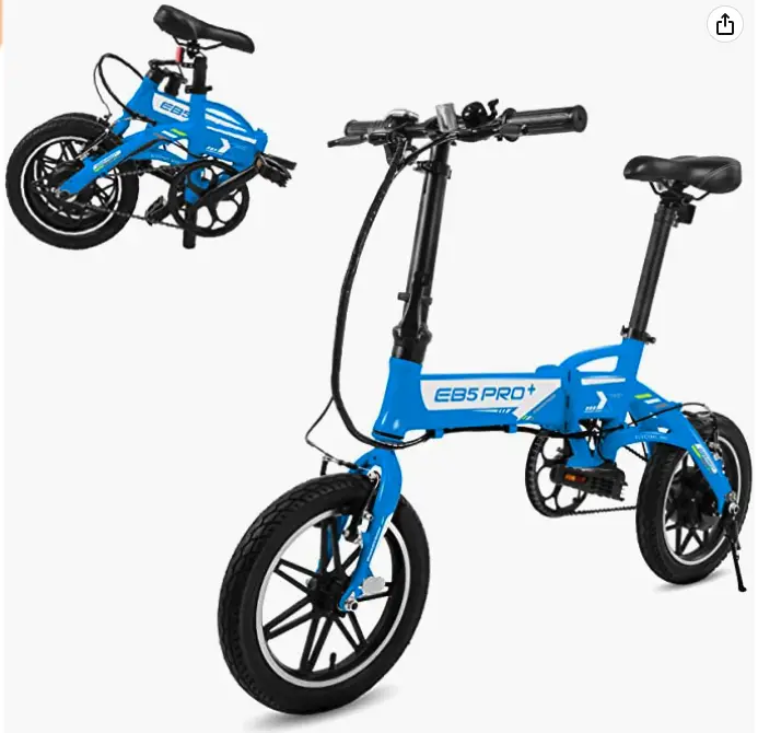 Blue Swagtron Swagcycle EB-5 Mini E-Bike