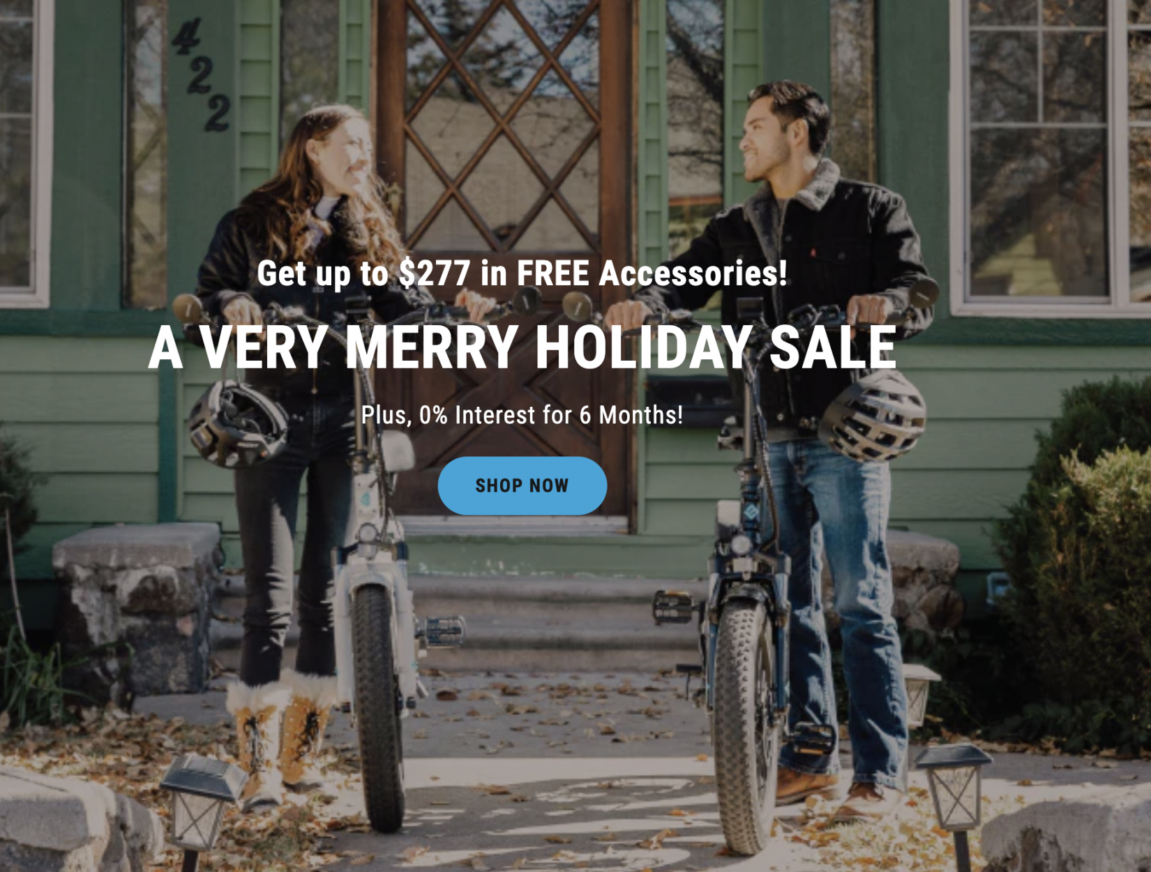 Man and woman riding Lectric e-bikes.