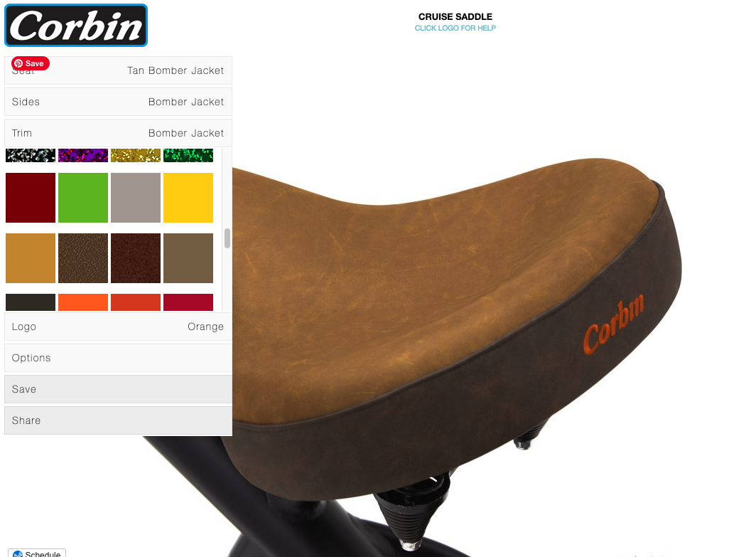 brown leather e-bike seat with color options