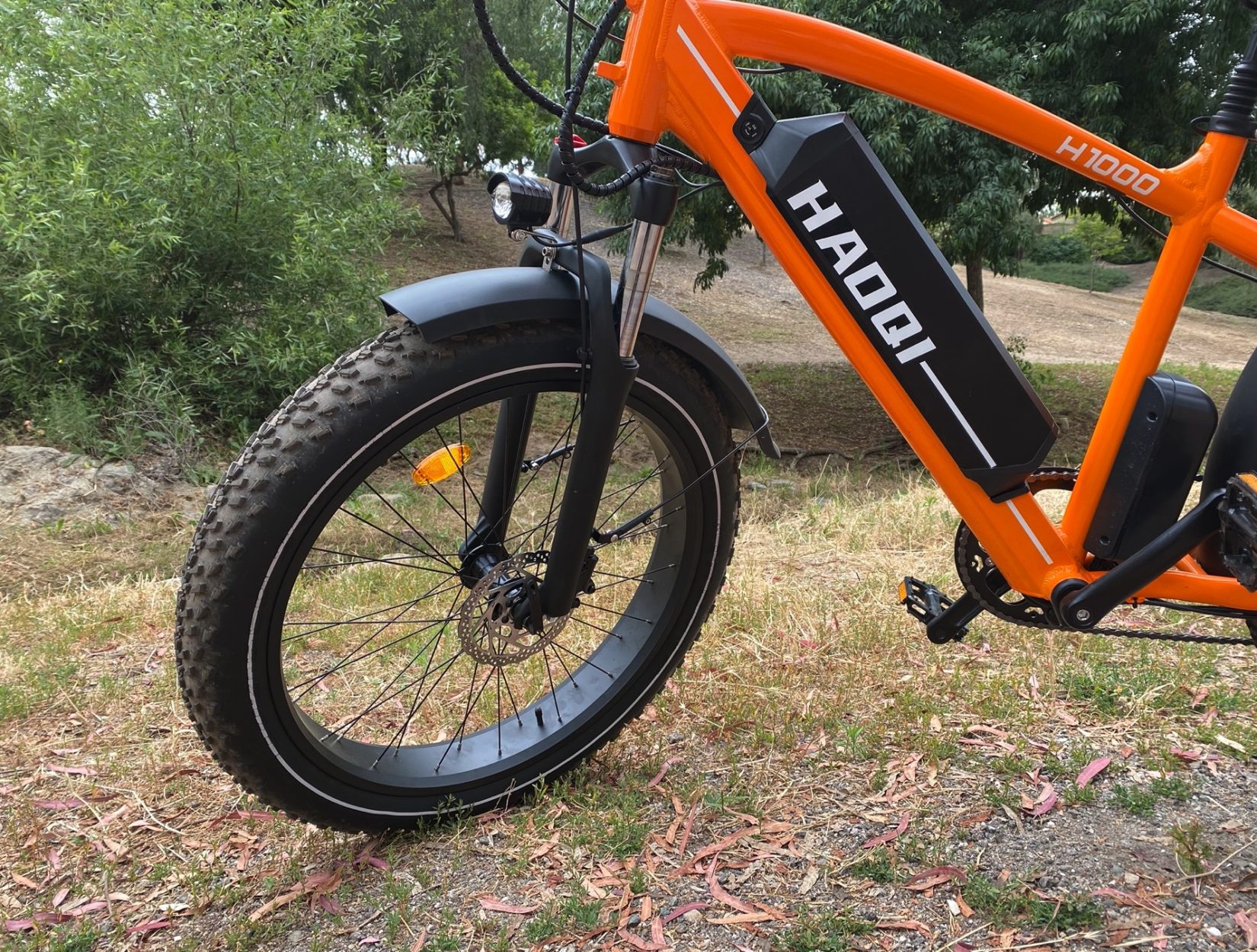 Orange Fat tire e-bike