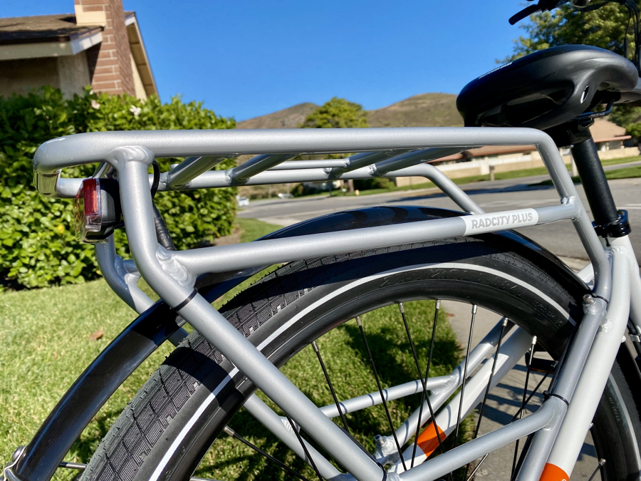 Built-in rear bike rack on RadCity