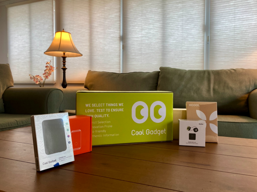 Cool Gadgets next to Cool Gadget Shipping Box