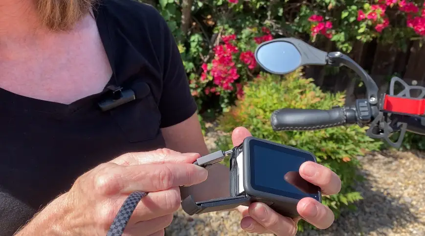 Plugging the cable monster into a Go Pro camera