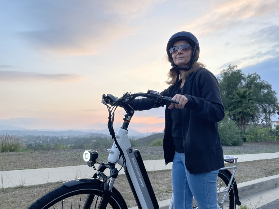 Base Camp Bike Helmet on Female Reviewer